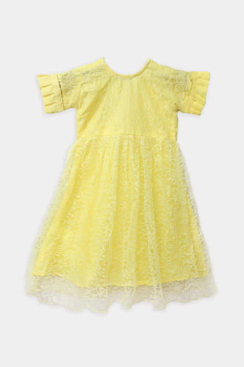 Girls Fancy Frock JGF03 - Yellow