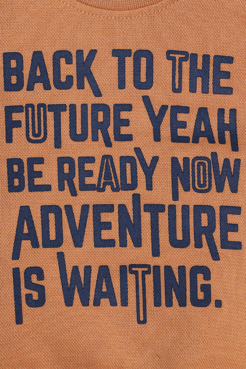 Boys Pique Graphic Sweatshirt BSS23-01 - Caramel