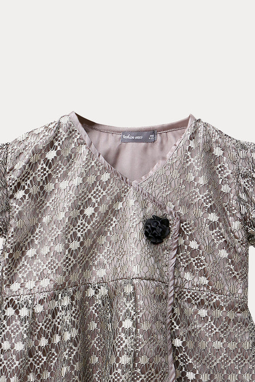 Girls Fancy Frock JGF01 - D/GREY