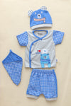 Infant Baby 4-Piece Suit 03 - Blue