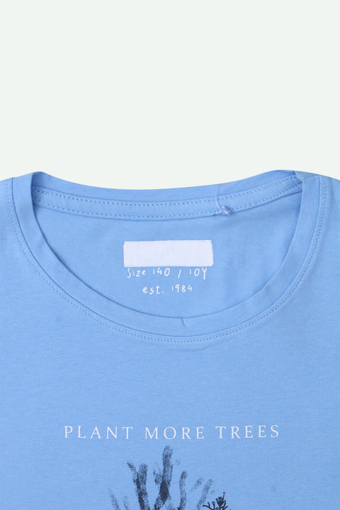 Girls Branded Graphic T-Shirt - Sky Blue
