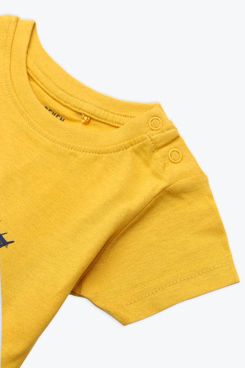 Boys Branded Graphic T-Shirt - Mustard