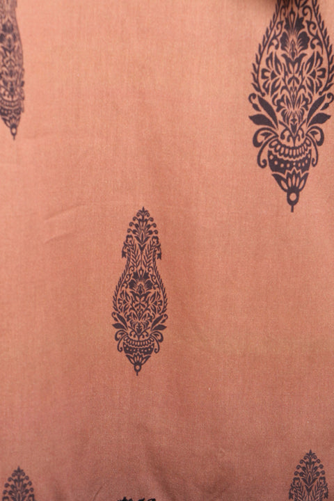 Women's Printed Cotton Kurti SW2213B - Peach