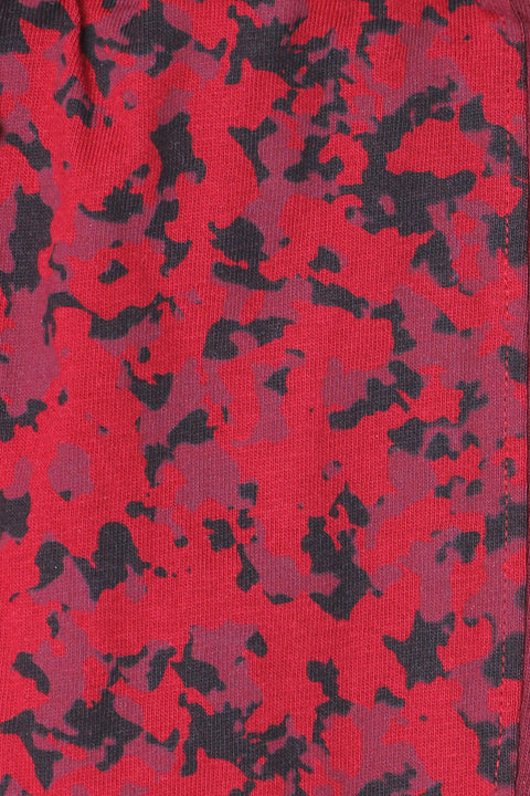Men Branded Camouflage Short - Red