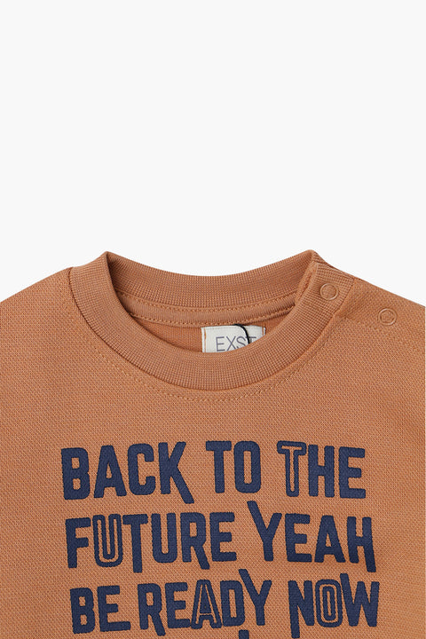 Boys Pique Graphic Sweatshirt BSS23-01 - Caramel