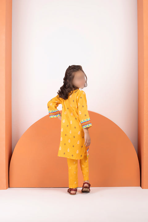 Girls Eastern Printed Cotton 2-Piece Suit GS23-1 - Yellow