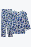 Women Linen Loungewear Suit Fall Style - Royal Blue