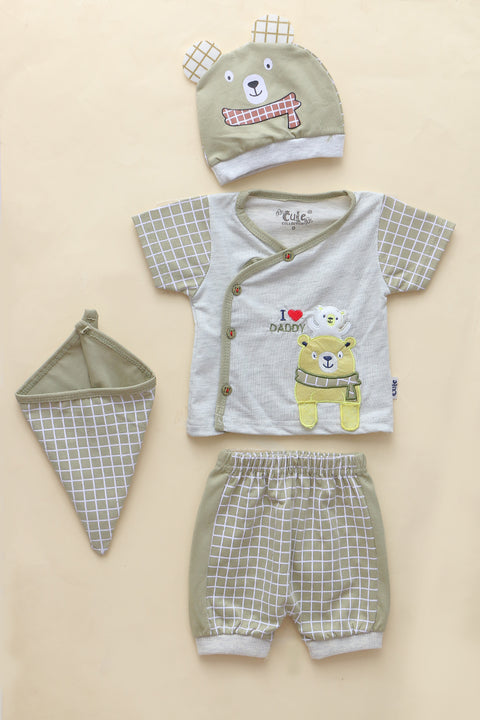 Infant Baby 4-Piece Suit 03 - Green