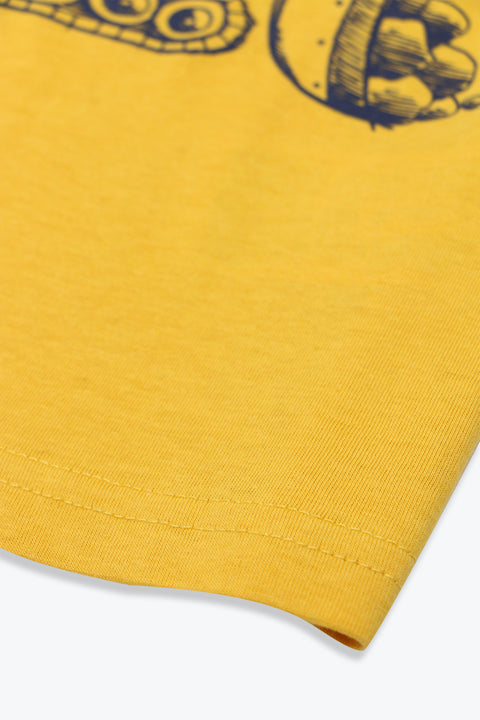 Boys Branded Graphic T-Shirt - Mustard