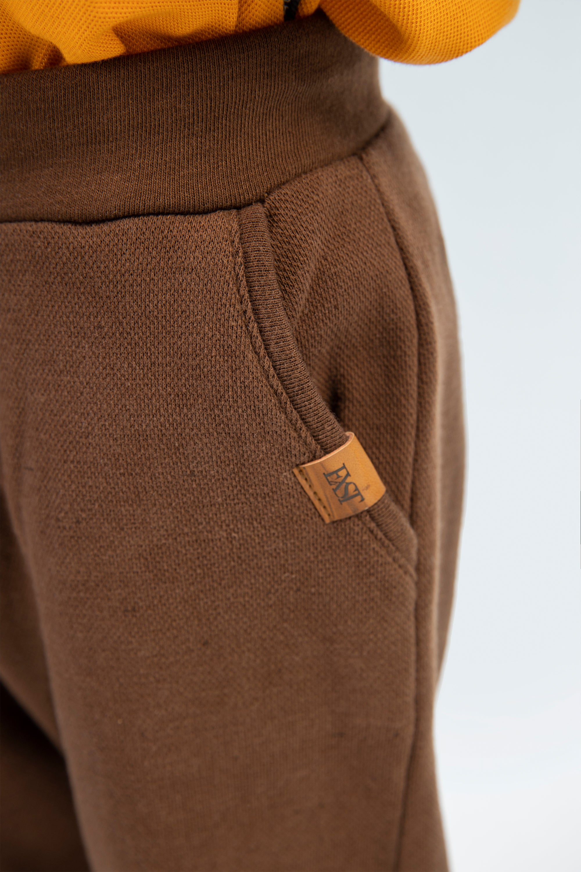 Boys Fly Buttons Jogger Trouser BTJ08 - D/Brown