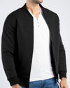 Men Quilt Zipper Jacket MJQ04 - Black