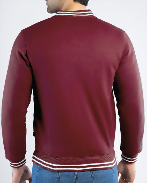 Men Pique Zipper Jacket MJT02 - Burgundy