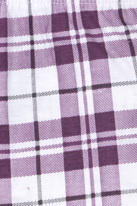 Girls Checkered Pajama - Purple
