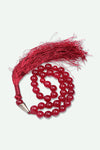 Aqeeq Tasbih 33 Round Beads - Red