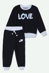 Girls Sequins Fleece Suit G0595 - Black