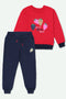 Girls Glitter Graphic Terry Suit G0605 - Red