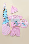 Infant Baby 5-Piece Suit Gift Set 016 - Pink
