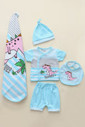 Infant Baby 5-Piece Suit Gift Set 016 - Sky Blue
