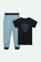 Women's Graphic Night Suit - Black