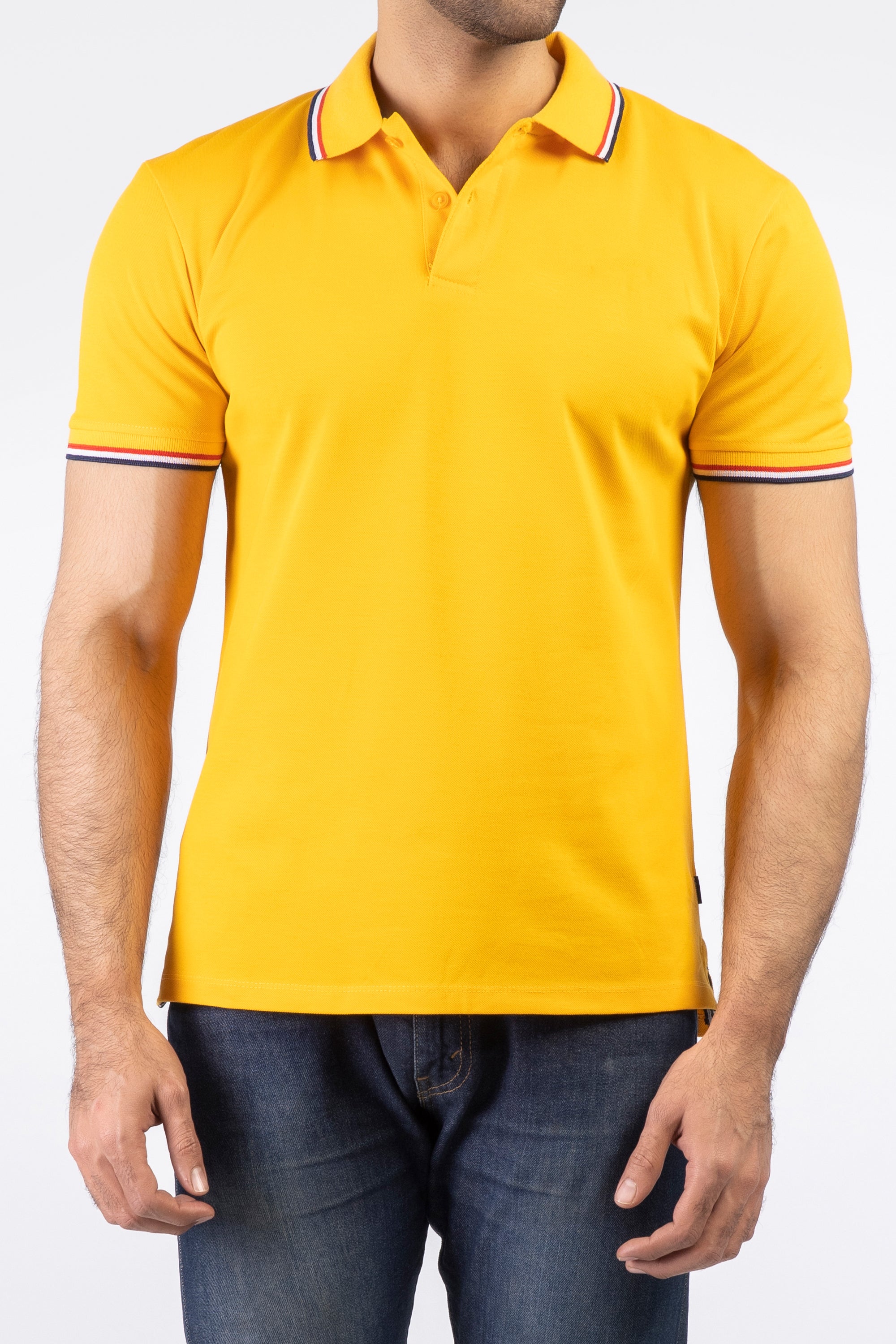 Golden yellow outlet polo shirt