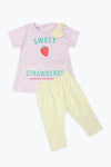 Girls Graphic 2-Piece Suit - Baby Pink