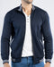 Men Quilt Tipping Zipper Mocknek MMQT06 - Navy