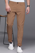 Men's Branded Regular Fit Chino Pant - Brown