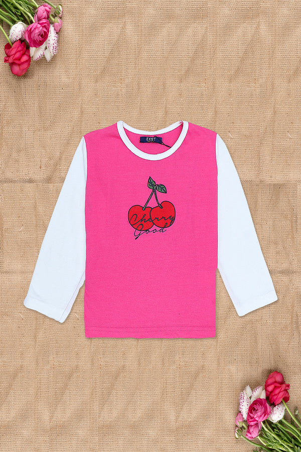 Girls Lycra T-Shirt - Hot Pink