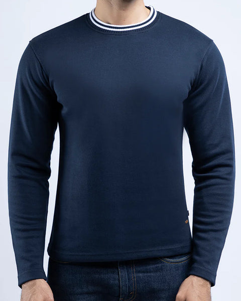 Men Pique T-Shirt Style Sweatshirt MSS-25-006 - Navy