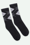 Men's Long Checkered Socks - Black