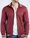 Men Quilt Tipping Zipper Mocknek MMQT06 - Burgundy