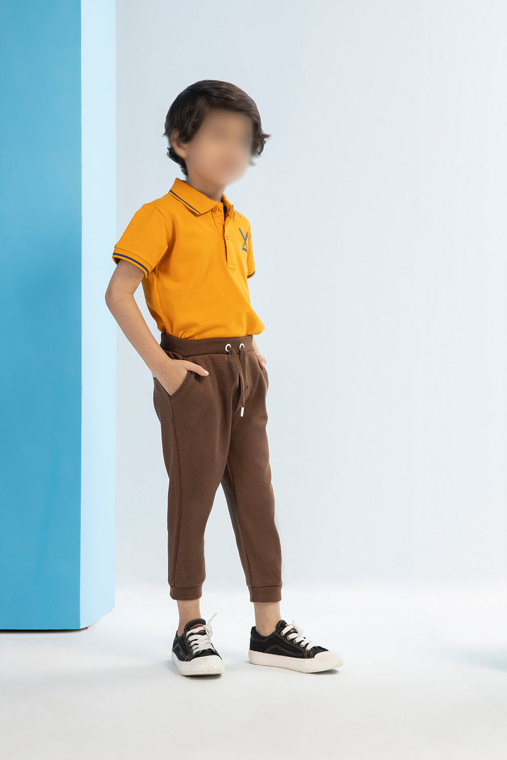 Boys Fly Buttons Jogger Trouser BTJ08 - D/Brown