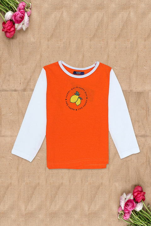 Girls Lycra T-Shirt - Orange