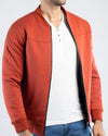Men Quilt Zipper Jacket MJQ04 - Rust