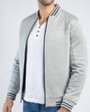 Men Quilt Zipper Jacket MJQT01 - Heather Gray