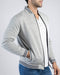 Men Quilt Zipper Jacket MJQT01 - Heather Gray