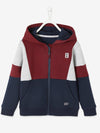 Boys Branded Fleece Zipper Hoodie  - Maroon