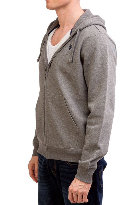 Men Fleece Hoodie Zipper (Brand U.S Polo) HIGH QUALITY - Gray